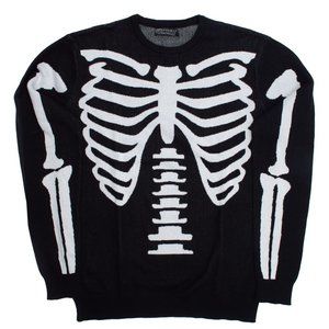 Ribcage Skeleton Bones Gothic Sweater 100% Cotton Knit S-M-L-XL-2XL-3XL NWT